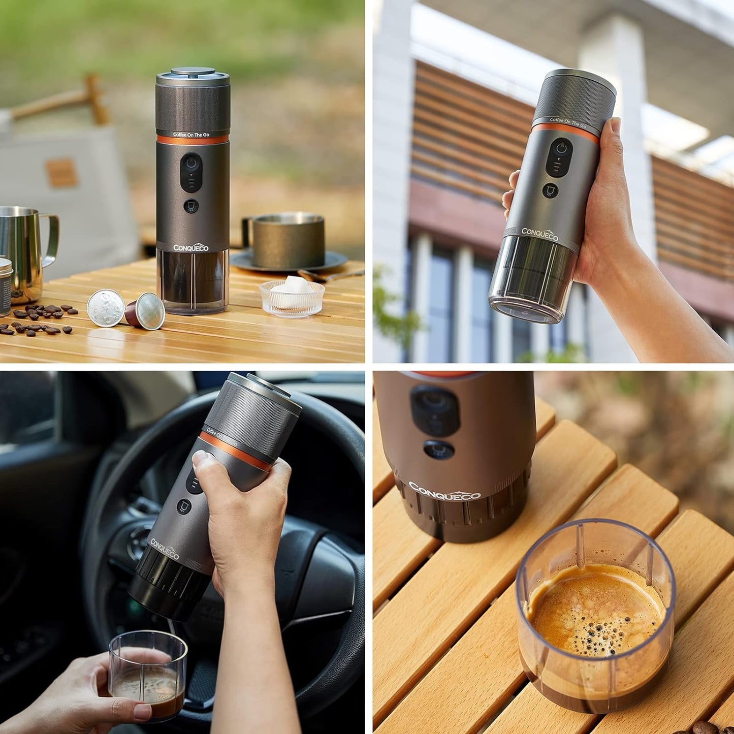 Scopri la Macchina da Caffè Espresso Portatile: Caffettiera Elettrica da Viaggio per Auto e Campeggio, Compatibile con Capsule Nespresso e L'Or